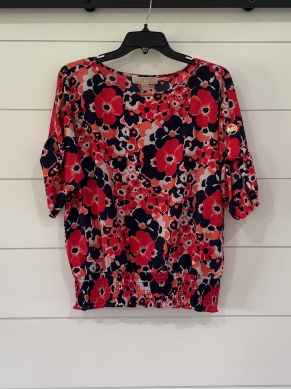 Michael Kors Floral Short-Sleeve Blouse